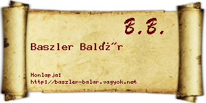 Baszler Balár névjegykártya